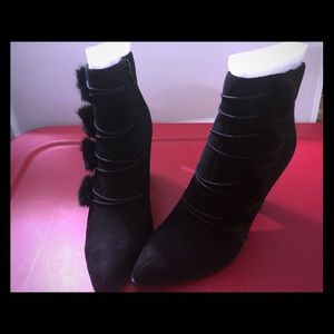 Women Boot Black /Black Pom Poms Women size 7. New